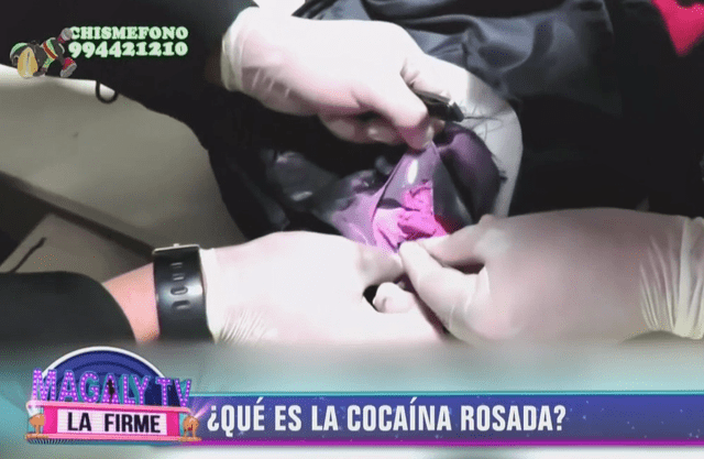 Cocaína rosada. (Foto: Magaly TV, la firme)