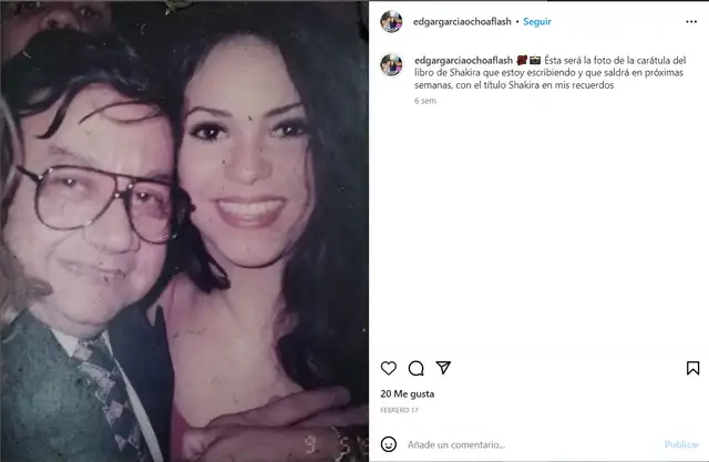 Edgar García Ochoa reveló la foto de portada del libro biográfico de Shakira en febrero de este año. Foto: Instagram/Edgar García Ochoa   