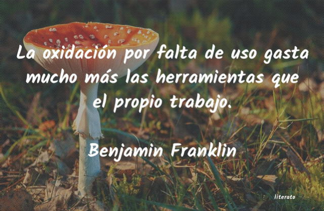 Benjamin Franklin sobre el trabajo en la vida del hombre. (Foto: Internet)
