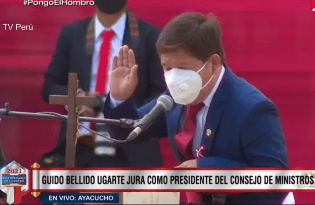 Guido Bellido jura como presidente del Consejo de Ministros. Foto: captura/TV Perú