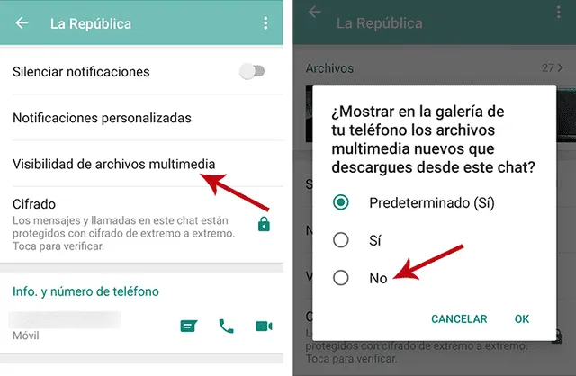 WhatsApp Android iOS | Ocultar fotos y videos