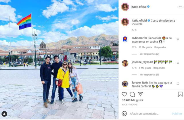 Itatí Cantoral llegó a Perú y se pasea con sus hijos por Cusco. Foto: Itatí Cantoral/Instagram