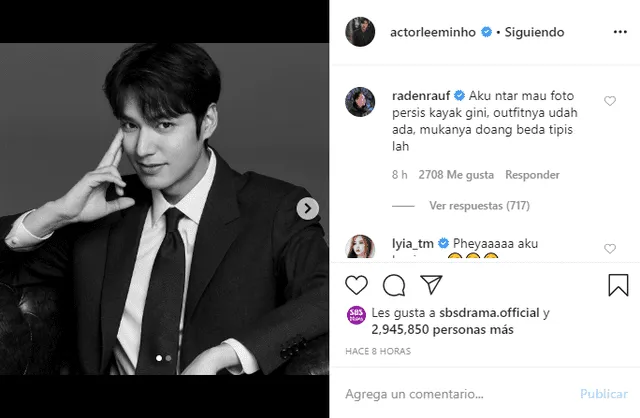 Lee Min Ho en Instagram