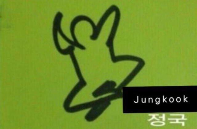 Jungkook de BTS dibujado por Suga. Foto: The Qoo