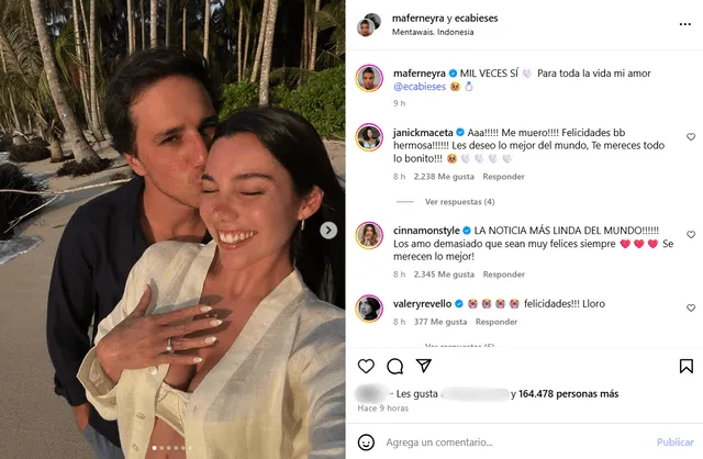 Mafer y Ernesto se comprometieron. Foto: Instagram   