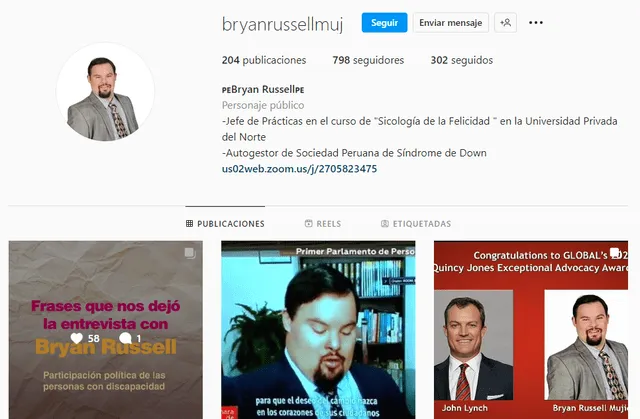 Bryan Russell ha probado suerte en la política peruana