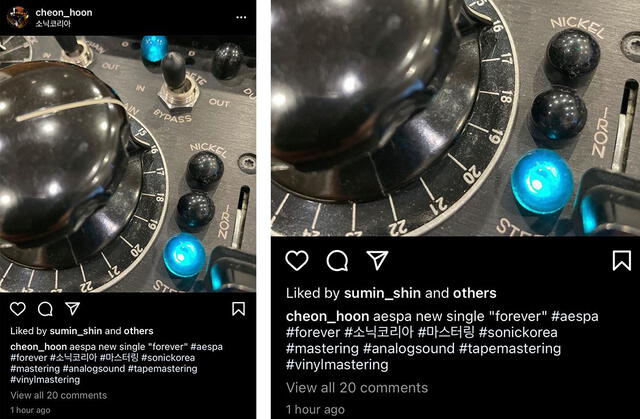 Post que menciona un posible single del grupo K-pop aespa. Foto: @cheon_hoon Instagram Post que menciona un posible single del grupo K-pop aespa. Foto: @cheon_hoon Instagram
