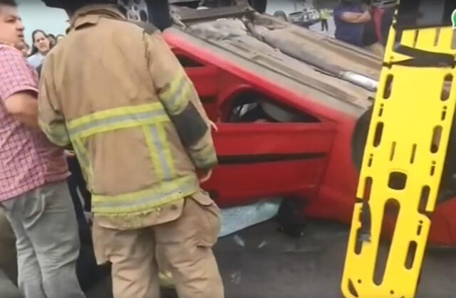 Miraflores: Dos heridos deja violento choque de autos en la av. Petit Thouars [VIDEO]