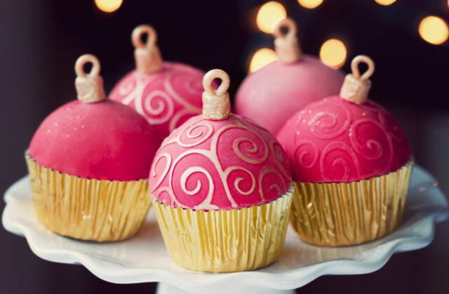 Cupcakes con esferas. Foto: iStock