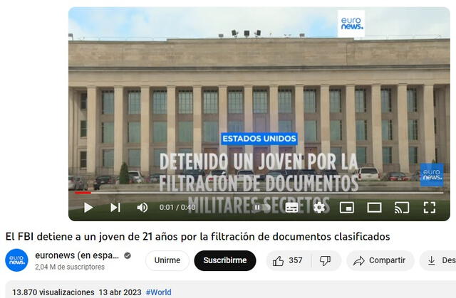  Video original que informa sobre un caso que no está relacionado con Fernando Villavicencio. Foto: captura en YouTube/Euronews   