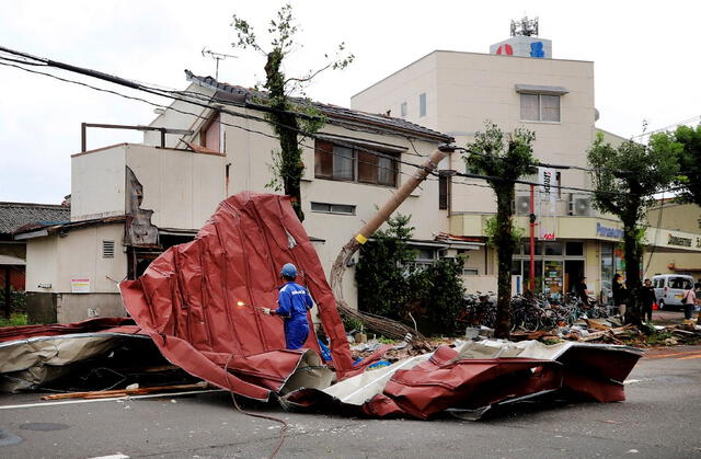 El tifón Shanshan se convierte en uno de los ciclones más fuerte que azotan a Japón. Foto: AFP.   