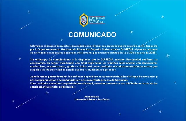  UPSC agradeció a estudiantes y docentes durante los años de servicio. Foto: UPSC   