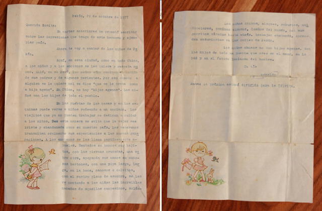 Carta que Oswaldo Reynoso envió a su sobrina desde China. Foto: La República.