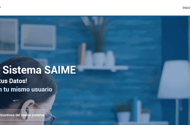Vistazo del nuevo sistema o página web del Saime. Foto: captura