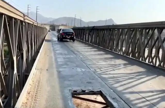 Estado actual del puente preocupa a transportistas. Foto: Canal N   