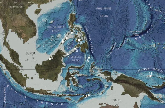 Mapa del Sudeste Asiático Insular tal como se veían hace aproximadamente 25.000 años. Foto: ScienceDirect Mapa del Sudeste Asiático Insular tal como se veían hace aproximadamente 25.000 años. Foto: ScienceDirect