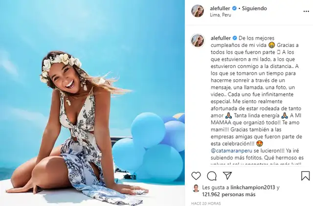 Alessandra Fuller celebró su cumpleaños 25 junto a Andrés Vílchez. (Foto: Instagram) Alessandra Fuller celebró su cumpleaños 25 junto a Andrés Vílchez. (Foto: Instagram)