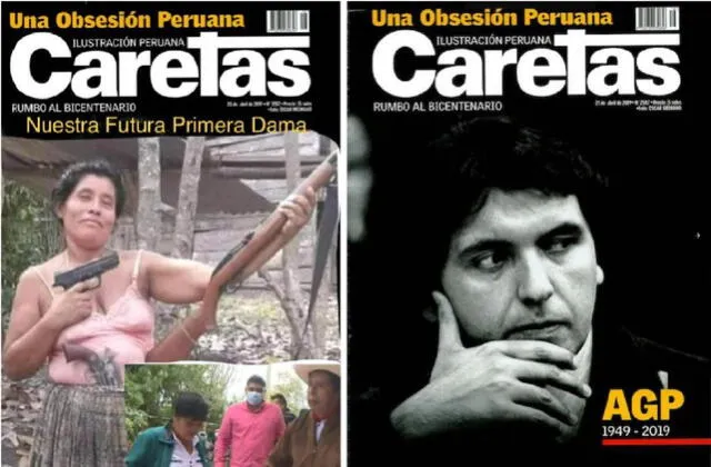La portada original, del 17 de abril del 2019, mostraba al expresidente Alan García. Fuente: Caretas