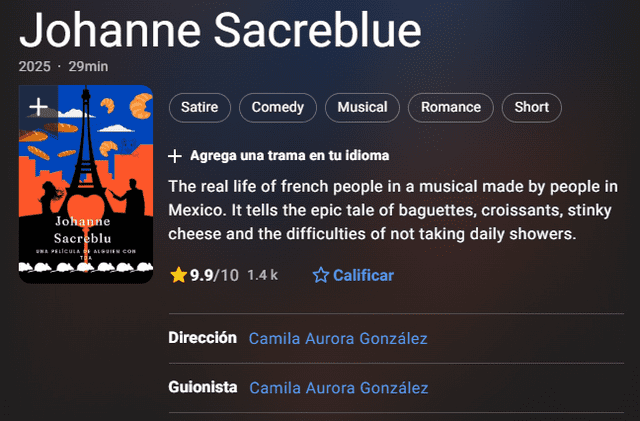  Esta parodia ha sido aclamada por muchas personas. Foto: Captura IMDb    