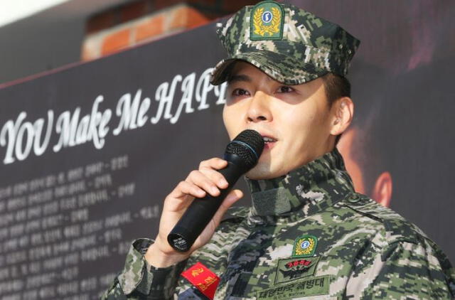 Hyun Bin en el servicio militar. Foto: Naver