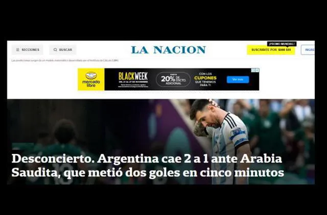 Reacción de La Nación. Foto: captura