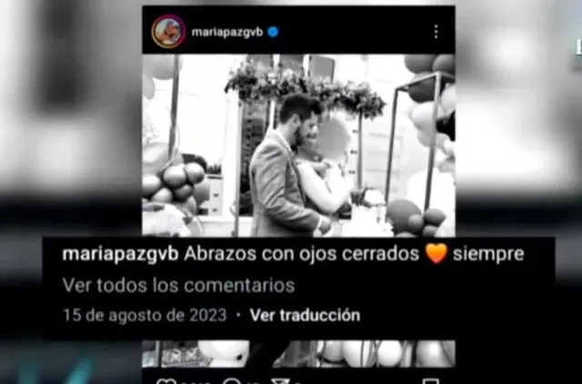  María Paz Gonzáles-Vigil y Jesús Alzamora juntos a pesar del distanciamiento que afirma la modelo. Foto: captura 'Magaly TV La Firme'    