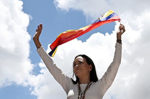 María Corina Machado, líder opositora venezolana, lleva más de dos meses sin aparecer públicamente. Foto: AFP.   