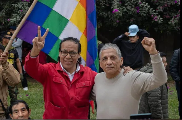  Aliados. Roberto Sánchez, líder de JP, y Antauro Humala.   