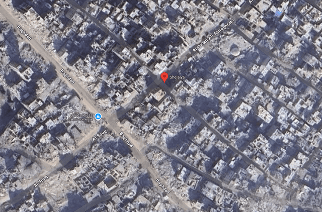 <em> Vista actual del barrio de Shejaiya en Gaza. Foto: captura de pantalla/Google Maps.</em>   