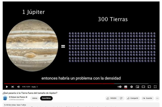 El video “¿Qué pasaría si la Tierra fuera del tamaño de Júpiter?” inició su éxito en Youtube.