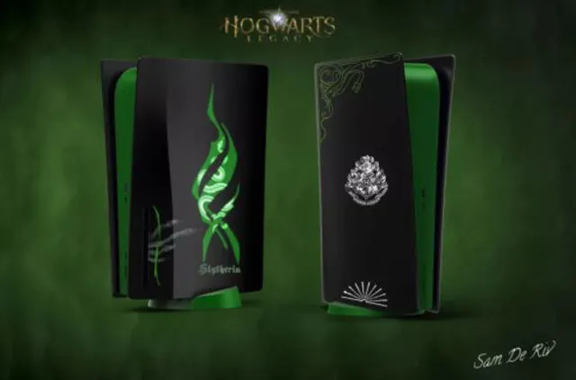 PS5: fanático de Harry Potter diseña consolas con motivos de cada escuela por Hogwarts Legacy