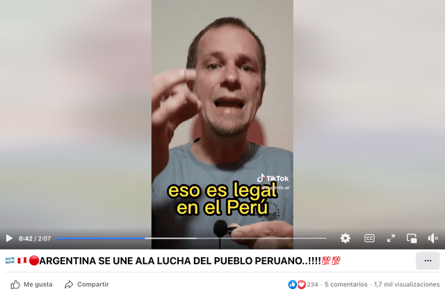 Video viral sobre la supuesta legalidad del cierre del Congreso. Foto: captura LR/Facebook.