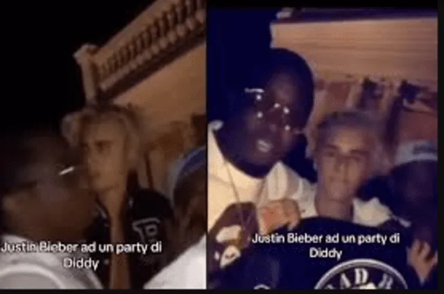 Sean Combs y Justin Bieber aparecen bebiendo alcohol en el video. Foto: Tiktok.   