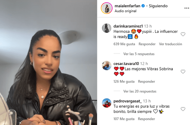  Maialen Farfán recibió el apoyo de Darinka Ramírez. Foto: Captura Instagram   