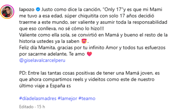 Mensaje de Ethel Pozo. Foto: captura de pantalla Mensaje de Ethel Pozo. Foto: captura de pantalla