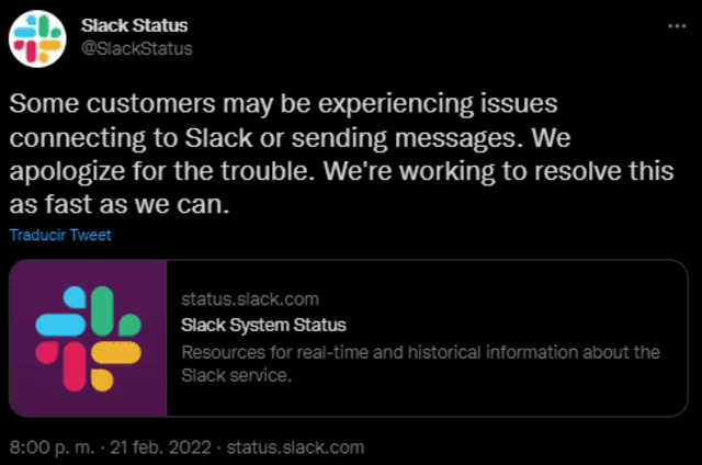 Slack se cae en varias partes del mundo