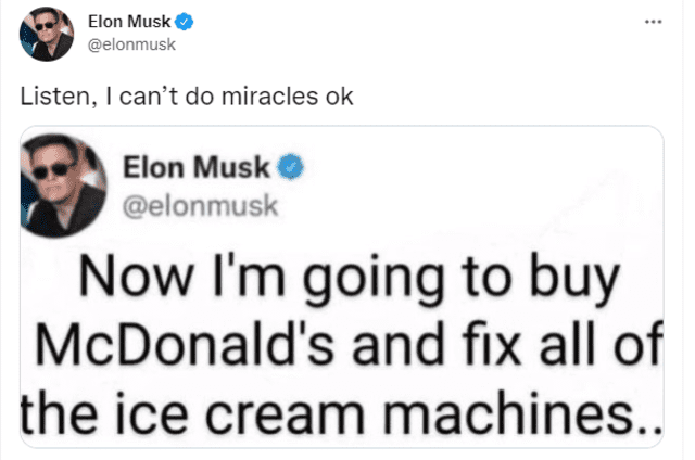 Publicación de Elon Musk. Foto: Twitter de Elon Musk