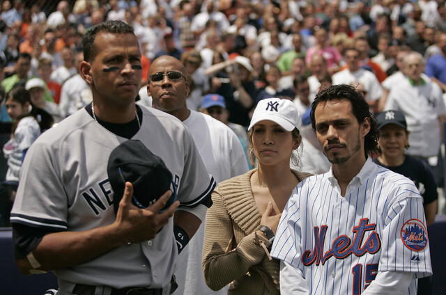 Jennifer Lopez and Marc Anthony - New York Yankees vs New York Mets - May 21, 2005