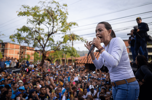 María Corina Machado denunció ola de represión contra la oposición de Maduro. Foto: AFP   