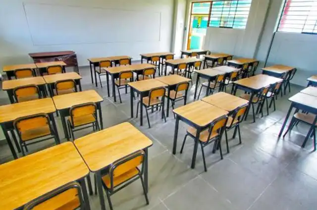 Una de las aulas del colegio Hortencia Dulanto. Foto: Andina Una de las aulas del colegio Hortencia Dulanto. Foto: Andina