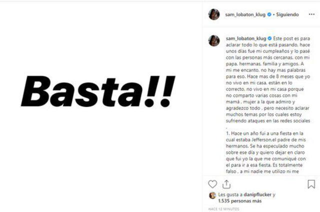 Melissa Klug enfrentada con Samahara Lobatón en Instagram