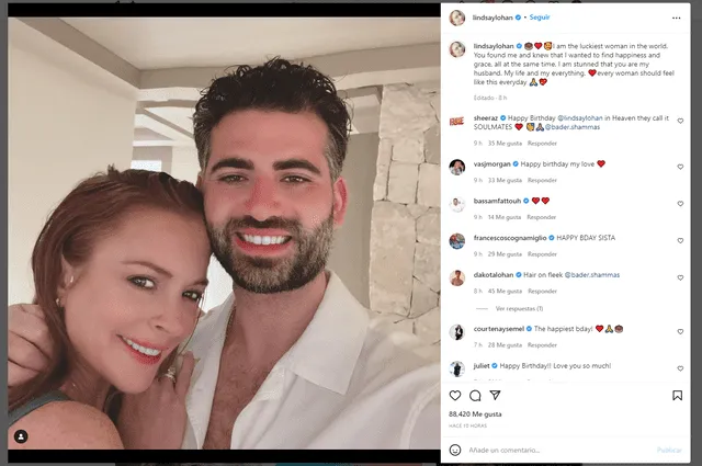 Lindsay Lohan confirmó que estaba casada con una publicación de Instagram.