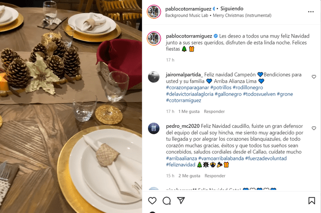 El saludo de los jugadores de Alianza Lima por navidad. Foto: captura Instagram
