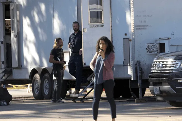 Los actores Justin Timberlake y Alisha Wainwright en el rodaje de Palmer. Foto: Difusión.