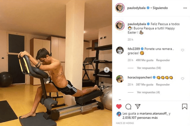 Paulo Dybala: entrenamiento pese a contagio