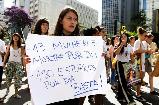 El Día Internacional de la Mujer, en Río de Janeiro, Brasil, el 8 de marzo de 2023. Foto: AFP   
