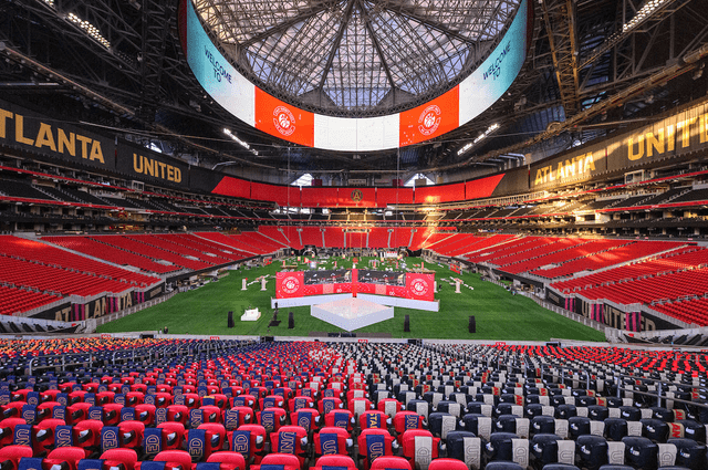 El Mercedes Benz Stadium es el encargado de inaugurar el evento de la Copa América 2024. Foto: Mercedes-Benz Stadium    