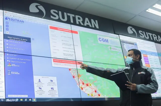  Mapa interactivo de Sutran. Foto: MTC    