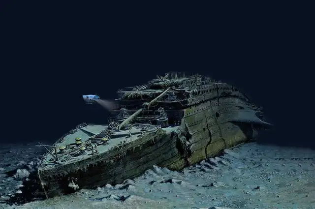 Restos del Titanic tras hundirse en el fondo del mar que se conocían a través del Titan. Foto: Oceangate   