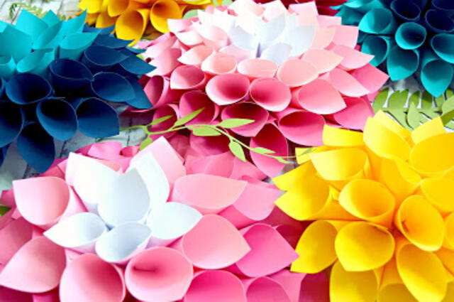  Dalias de papel. Foto: Country Living<br><br>   